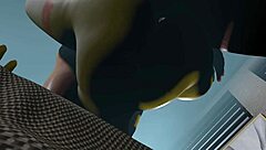 In this 3d hentai parody, curvy Rebecca from Cyberpunk Edgerunners gets freaky with big tits blowjob and cowgirl riding in cute outfit.