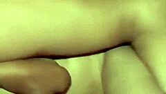 Real amateur Mexican brunette bent over in bedroom for doggystyle fucking