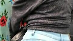 She walked by in those tight jeans, showing off her curvy latina figure as a teen voyeur watched.