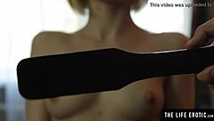 Oh my god, watch this cute sexy blonde spanking her hairy pussy while she masturbates!