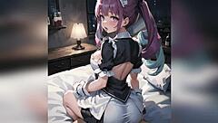 horny teen 18+ with perfect boobs takes massive dick in tight pink pussy for hard anal fuck. this curvy hentai girl enjoys creampie in 3d animated story.