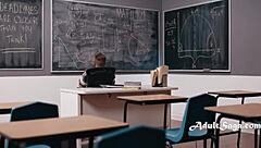 Colleagues Spot Me Wanking To Blackboard Boobies In Wild Threesome With Blonde And Brunette