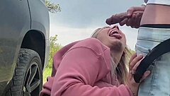 my curvy wife loves taking multiple cumshots on her big tits outdoors from big cocks