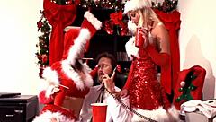 Whitney Stevens And Devon Lee Get Pussies Pounded On Xmas