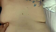 Big woman takes monster cock deep in doggystyle pounding on the bed.