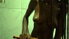 Dolcina Showers Her Slim African Figure