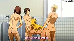 How wild is this brunette schoolgirl banging students in the bathroom with her big tits bouncing!