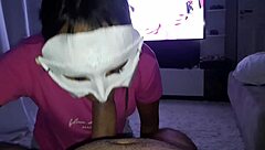 Hoje falei para ele senta que vou mamar gostoso no pau grande da boneca sexual