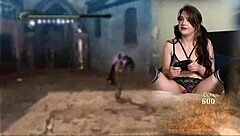 Wow! This sexy bimbo gamer with big natural tits plays Bayonetta episode 4 using her Lovense vibrator!