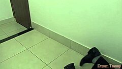 Sexy transsexual Larissa Emanuelli takes deep assfucking with hot creampie