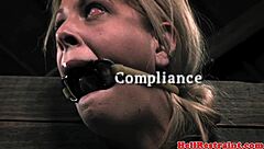 I'm a bound skank getting deeply gagged in my mouth by this dominant maledom master