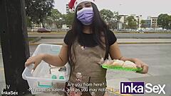 mi hermanastra gets this huge meat gift right before Christmas eve