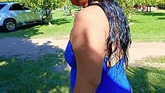 Venezuelan Slut Flashes Big Ass Outdoors At Medellin Summer Camp While Humiliating Cuckold Husband In Public Bdsm Session