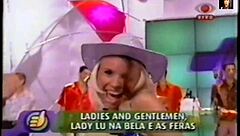 lady lu does a super positive striptease in her pink bikini, slowly undressing with that confident vibe 😊