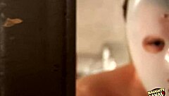 Busty blonde captured and asshole fucked by masked men