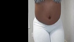 Wife offers her big ebony ass for worship in the shower. She spreads wide in pov view.