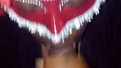 Someone is sucking on a big dick while twerking that fat ass in a sloppy deepthroat game.