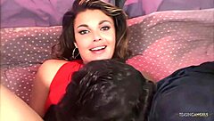 uh i love how this amazing tight-ass brunette gets her face fucked and asshole smashed hard on the bed