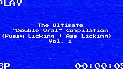 The ultimate double oral compilation features pussy licking and ass licking in 3some group lesbian action