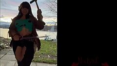 Nixlynka's Friday the 13th Jason Cosplay Shows Off That Big Ass and Small Tits in Sexy Costume Ass Shaking!