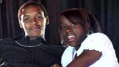 Beautiful Black Babe in Cute Petite Casting with Natural Tits and Interview