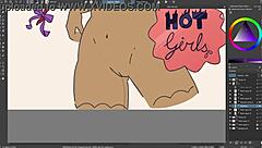 Ebony big titties speed paint - watch those oiled curves shine!