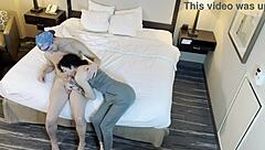 Tattooed beauty performs deepthroat blowjob on huge monster cock