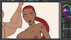 Ebony big titties speed paint - watch those oiled curves shine!