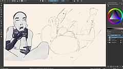 Ebony big titties speed paint - watch those oiled curves shine!