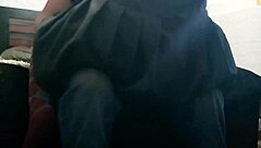 in the bedroom, this young mexican student with long hair skips her science class for homemade creampie action with the latina teen.