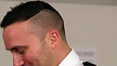 Spicy babe gets cumshot on face swallowing all semen