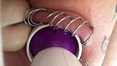 I get so turned on toying my pierced pussy with that big dildo until I cum hard