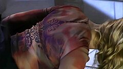 Jessica Drake experiences intense penetration in her tight holes on the bed.