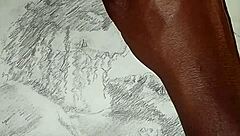 sketch contrasts couple in lingerie with foreplay details