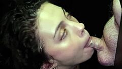 Damn, satina just swallowed nine cumshots from the gloryhole like a pro