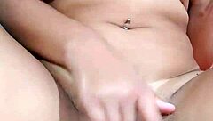 Nick experiences intense orgasm on all fours with small tight pussy