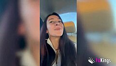 This petite spanish nympho flashes in public, squeezes a 10-inch cock in the shower, then gets bent over for deepthroat and doggystyle pounding