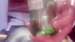 Bottle shoved deep in my ass - who wants to watch?