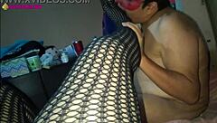 ohh i love wearing lingerie and high heels with fishnets for a hot footjob