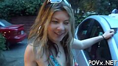 Teen Casting Couch Interview with Rough Pussy Fucking and Blowjob