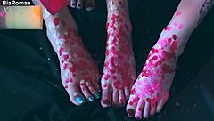 These Feet Crave Domination from Brunette and Redhead Goddesses in Bondage with Toe Sucking