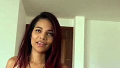 Big tits Latina bends over for hung American tourist to deepthroat and fuck her tight pussy raw in rough doggystyle domination.