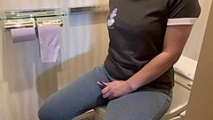 Japanese brunette amateur gets excited masturbating in a smelly toilet showing her solo session. 😏