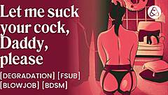 Submissive brat craves that facial cumshot while playing daddy's wet pussy toy in rough BDSM roleplay!