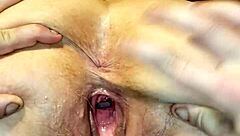 Milf experiences a creampie that leaves her pussy gaping with cum in this session.