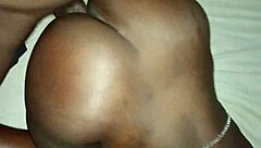 Pov action unfolds as this real ebony slut with big natural tits takes bbc deep in wet pussy creampie