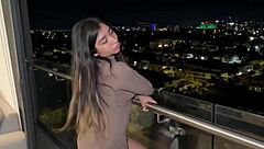 why is this curvy mexicana with perfect tits taking a huge cock on the balcony in her tight wet pussy?