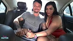 f sortudo gives nicoly mattos blowjob in car then fucks hairy pussy in her room outdoors