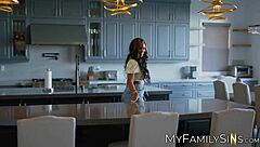 August Skye Ebony Sucks and Rides Hard Cock Cowgirl