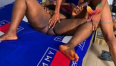 My neighbor's wife has this big fat creamy pussy! She's bent over getting pounded doggystyle by her horny ebony milf self!